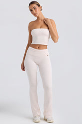 BO&TEE FOLDOVER FLARED TROUSERS WASHED CREAM